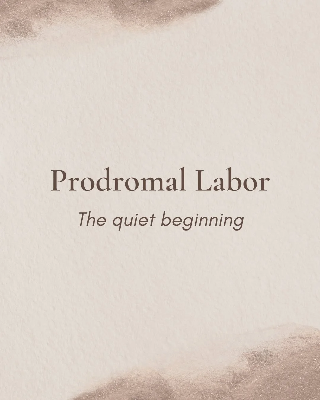Stages of Labor Series

This is the first post in a series walking through the stages of labor. I hope to share both information and reassurance because understanding what&rsquo;s happening with our bodies is power.

Prodromal or pre-labor often begi