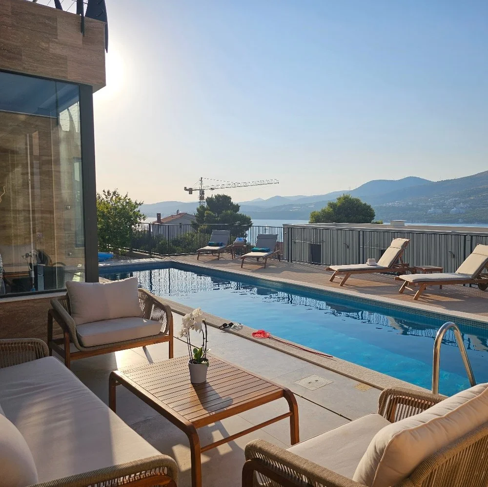 Private waterpool on the villa in Croatia