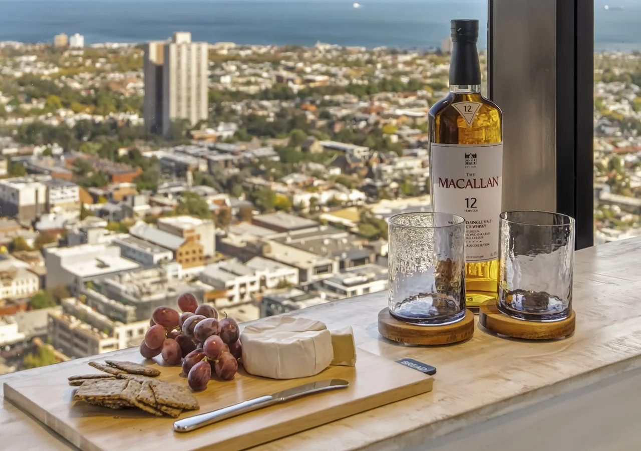 Enjoy complimentary wine Southbank apartment