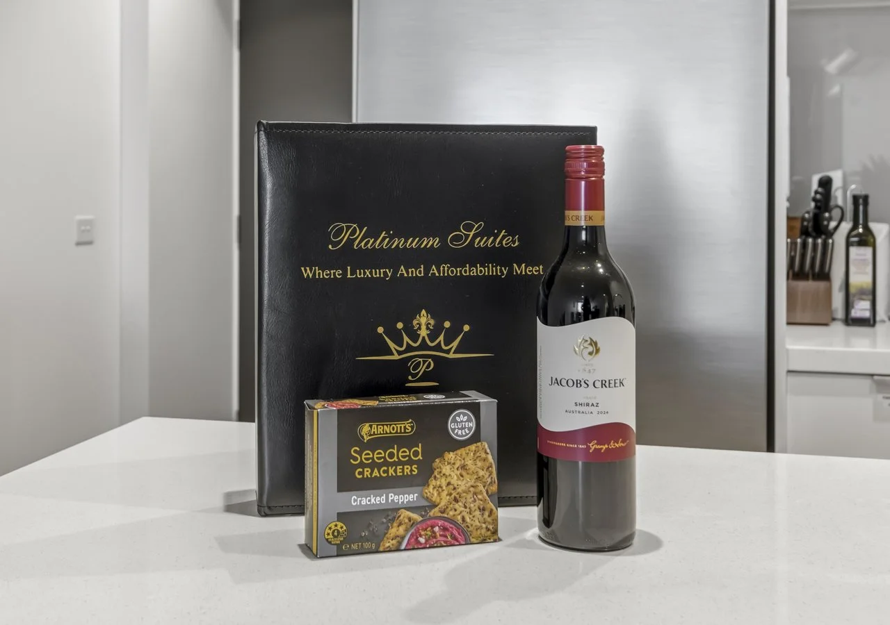 Complimentary wine on arrival Southbank apartment