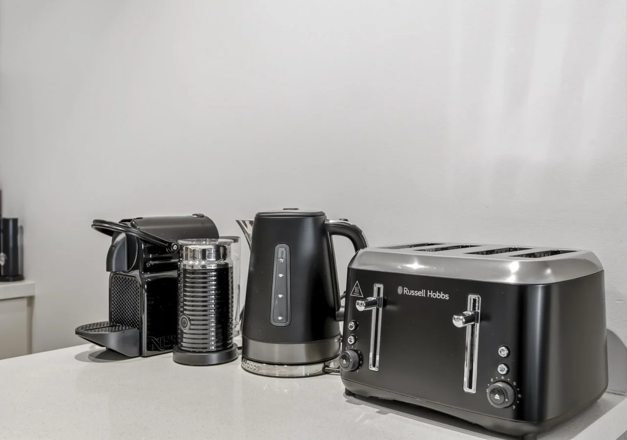 Modern  kitchen appliances Southbank apartment