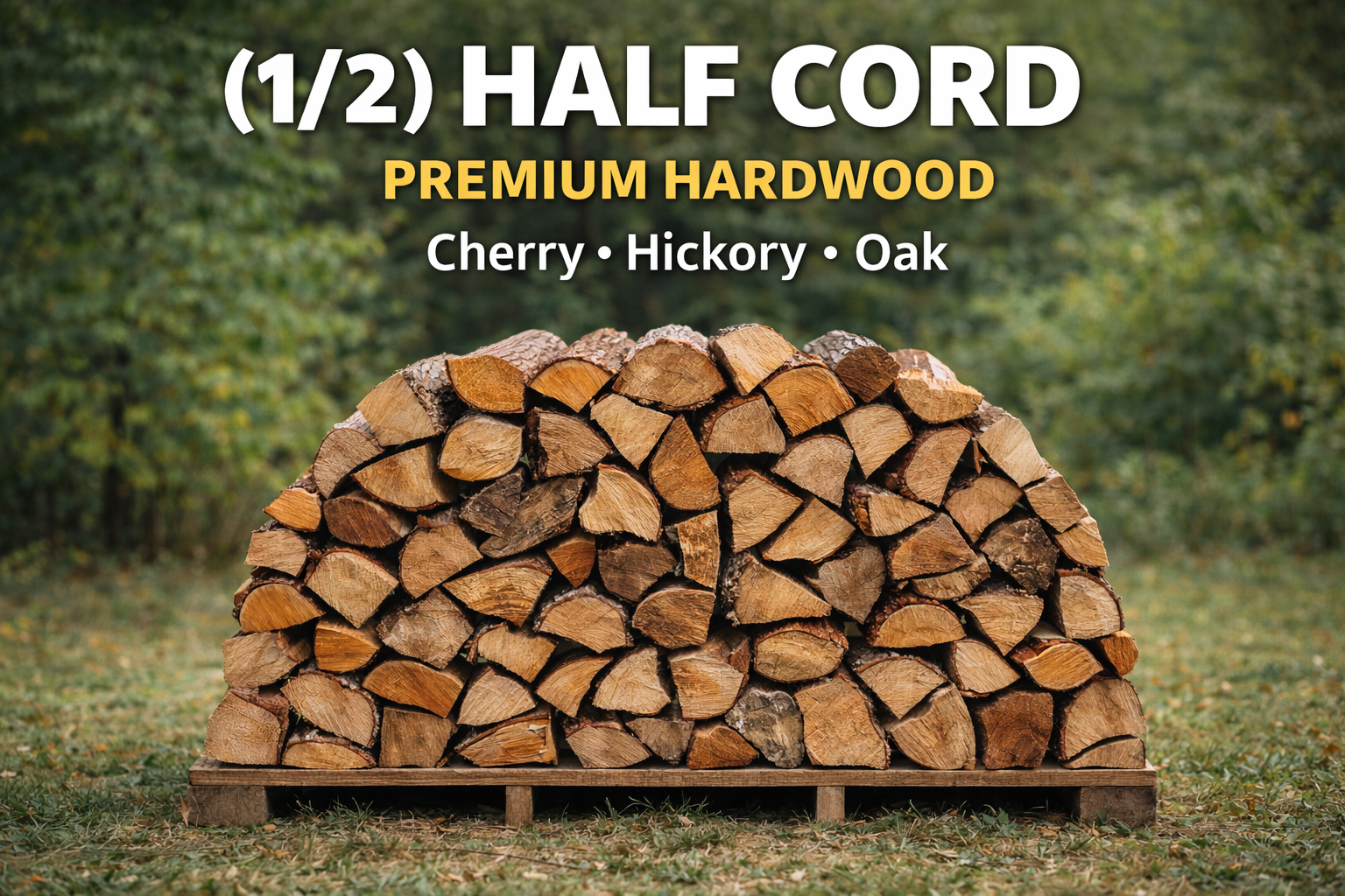 (1/2) Half Cord – Premium Hardwood (Cherry • Hickory • Oak)