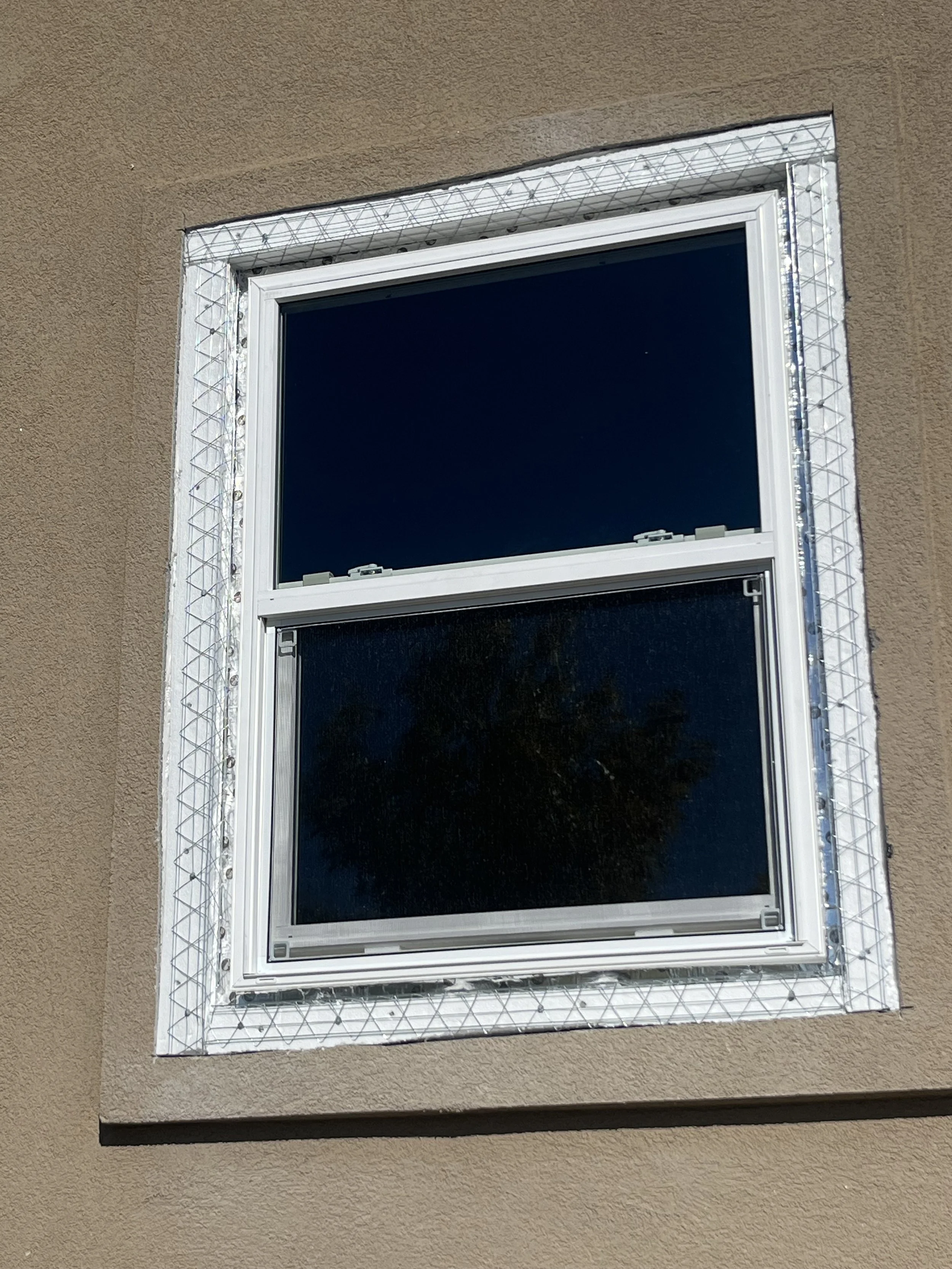 Stucco window replacement step 1.