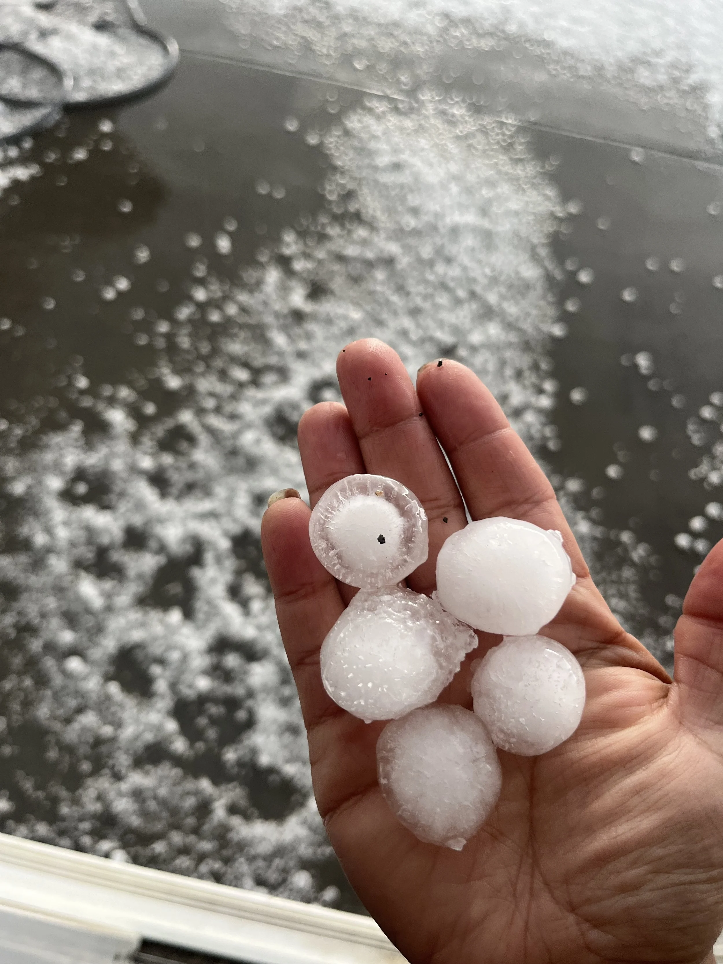 These 1.5 hail balls did some damaged.