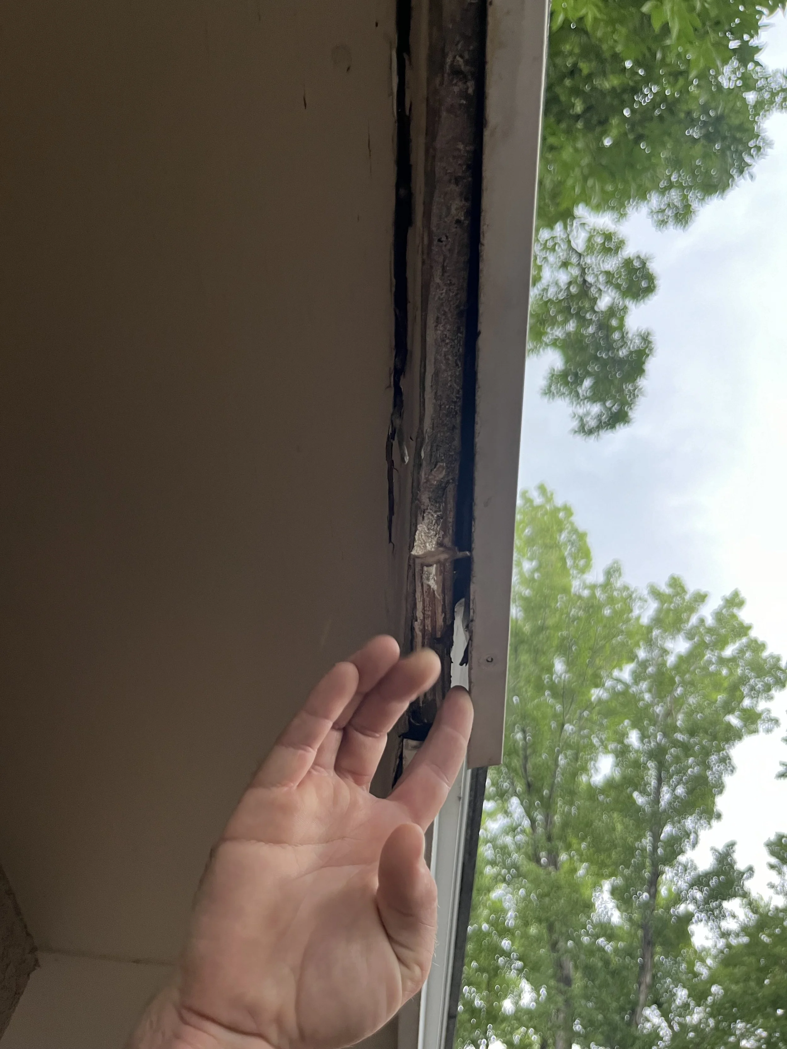 This porch had some rot and need a little repair. The gutter crew didn't install the gutters correctly and caused for water to linger and seep into this side of the porch. 