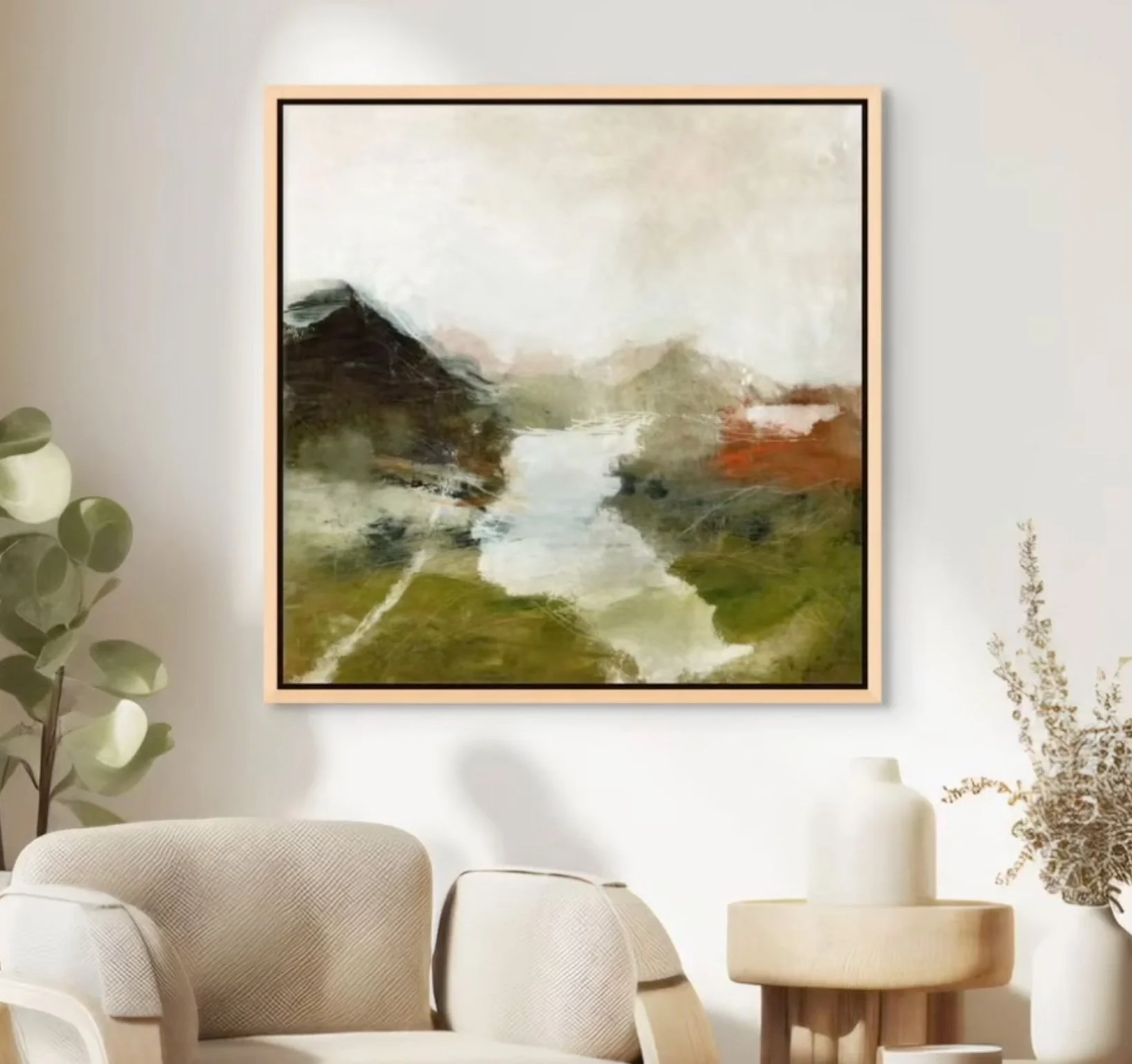 'Mountain Lake' Framed Canvas GIRI Designs USA
