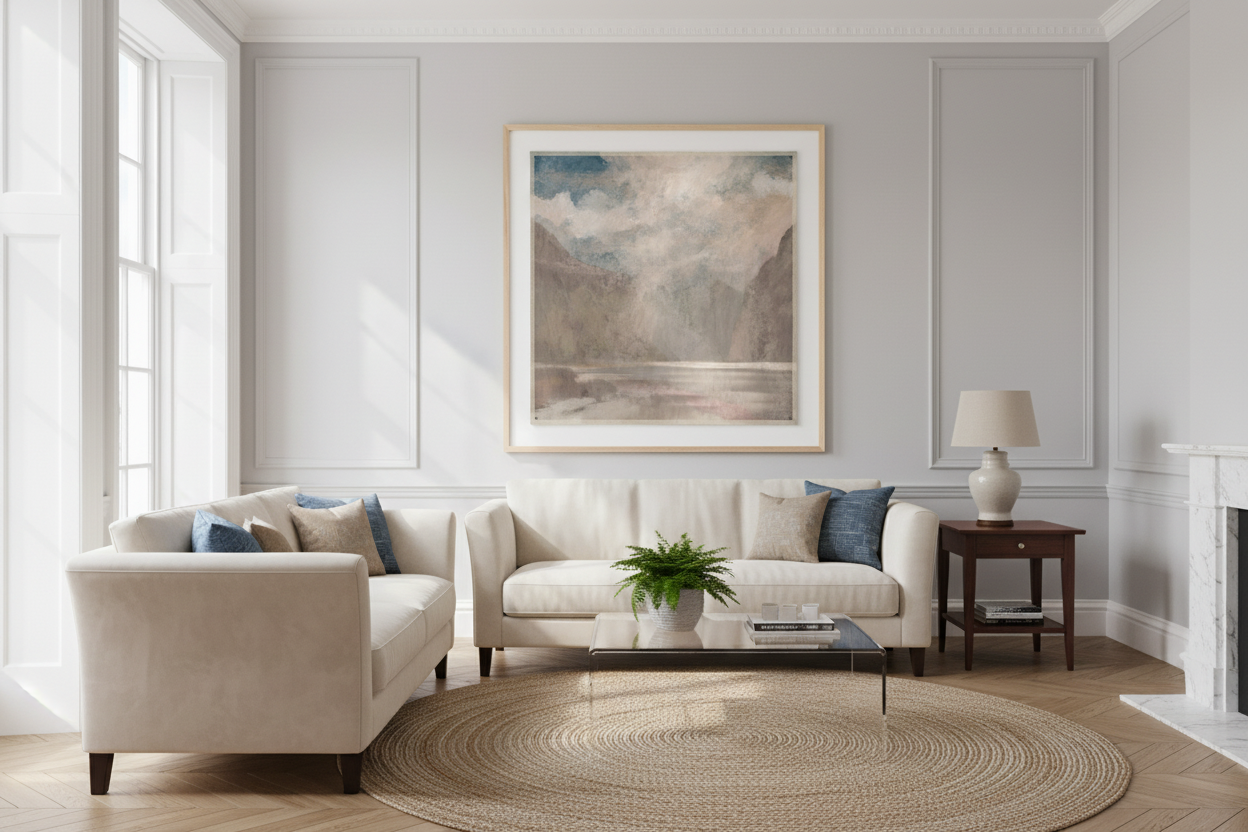 an Hobday framed art Four Hands