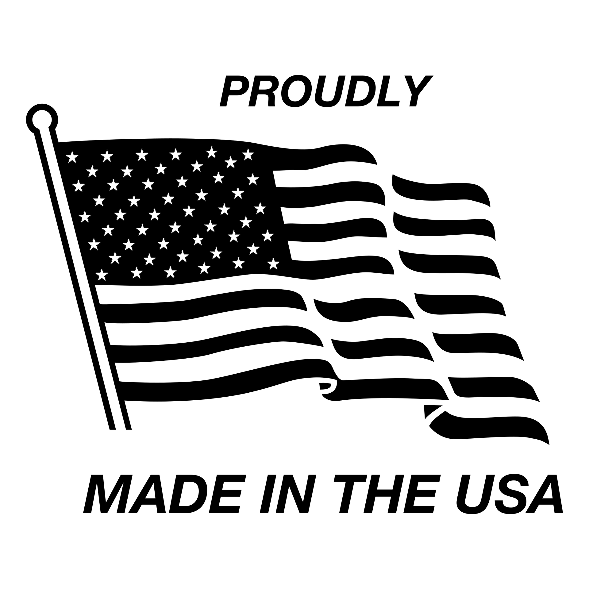 A black background with white text and star graphics that read 'Happy Fourth of July!'. The stars are arranged in a pattern resembling the American flag.