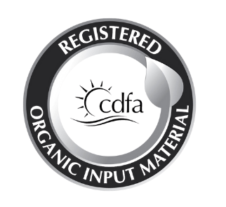CDFA Registered Organic Input Material seal