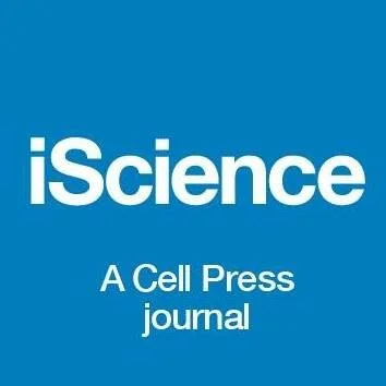 Cover of iScience journal with blue background and white text stating 'iScience, A Cell Press journal'.