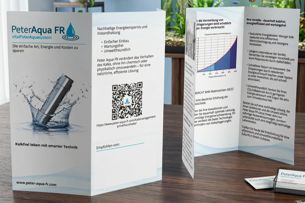 Tri-fold brochure design for PeterAqua FR water system