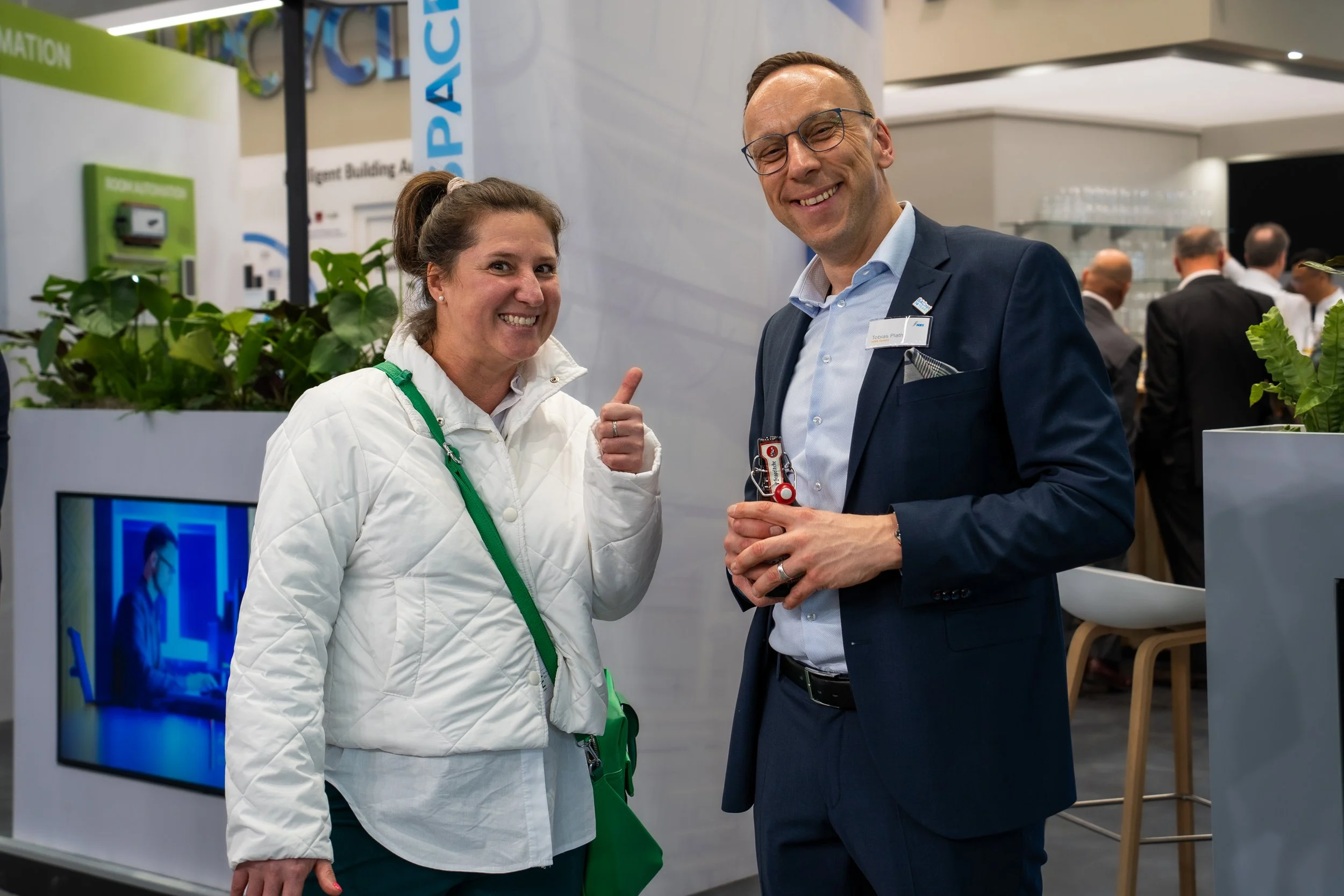 Business professionals at industry event