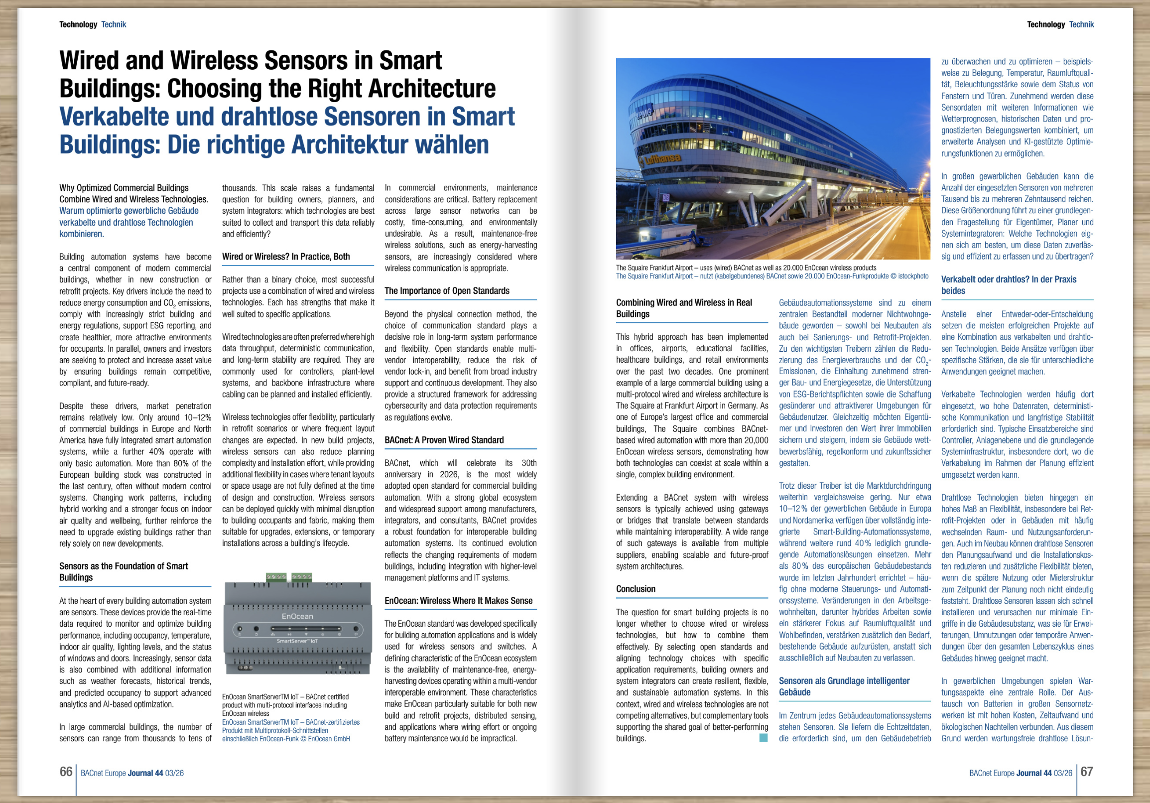 Magazine article about smart building sensors
