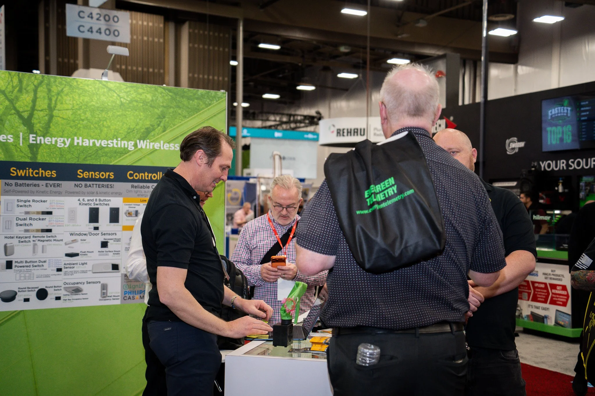 Smart building technology booth at exhibition