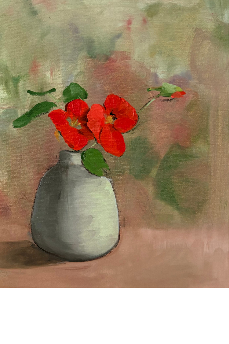 Nasturtiums in Tiny Vase