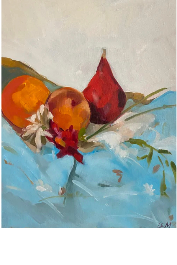 Pears on Blue, 11"x14"