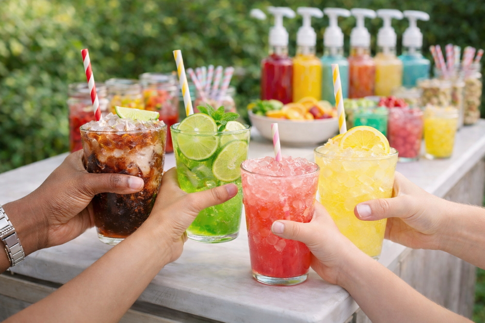 Styled soda bar presentation concept