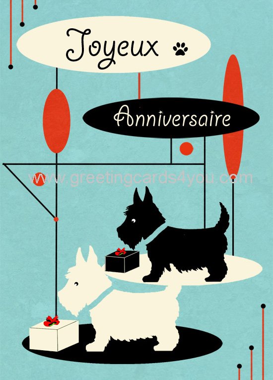 5720150058FR - Joyeux Anniversaire (scottie dogs)