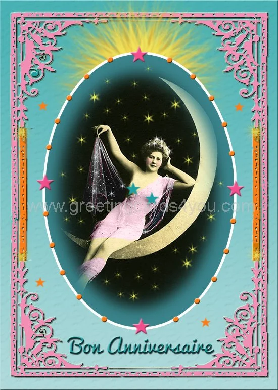 5720140322FR - Bon Anniversaire (reclining on moon)