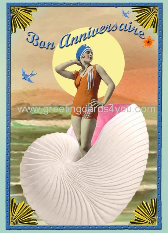 5720150009FR - Bon Anniversaire (girl in shell)