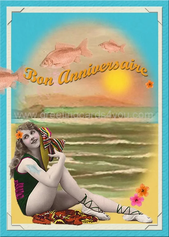 5720150006FR - Bon Anniversaire (birthday fishes)