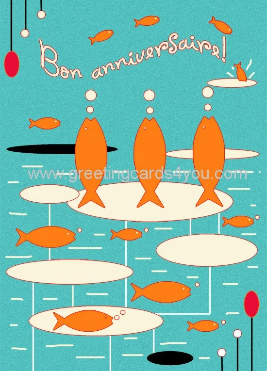 5720150064FR - Bon Anniversaire (fishes)