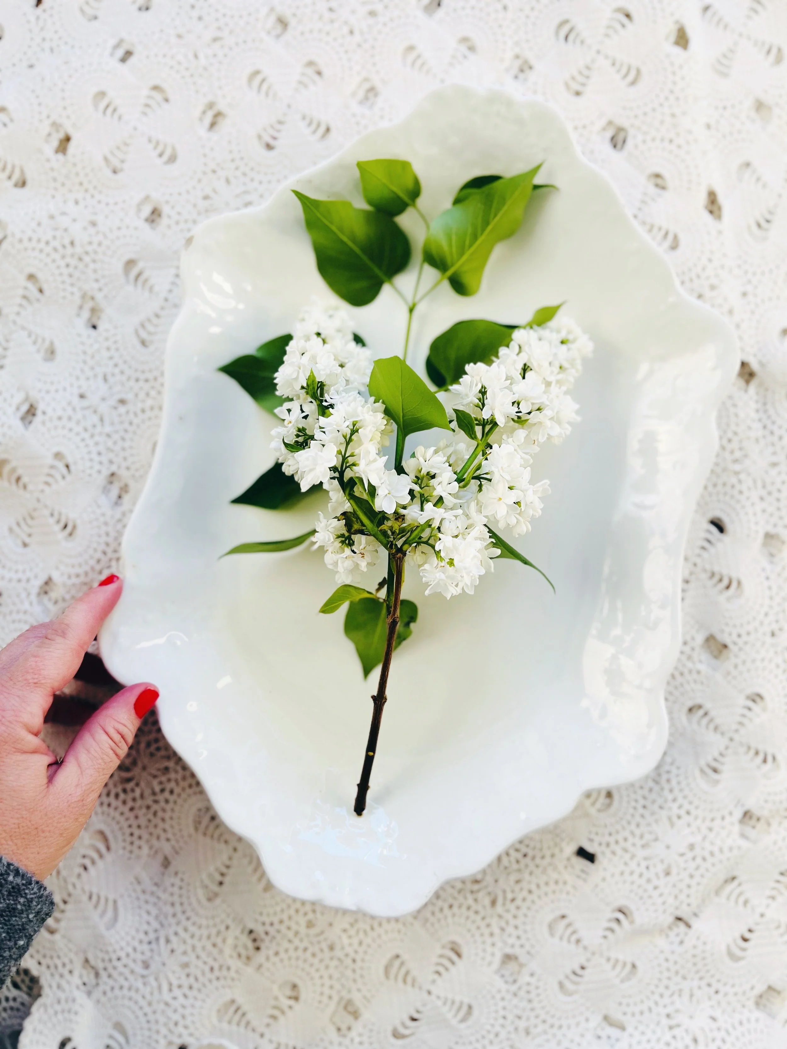 Vintage White Ironstone Platter
