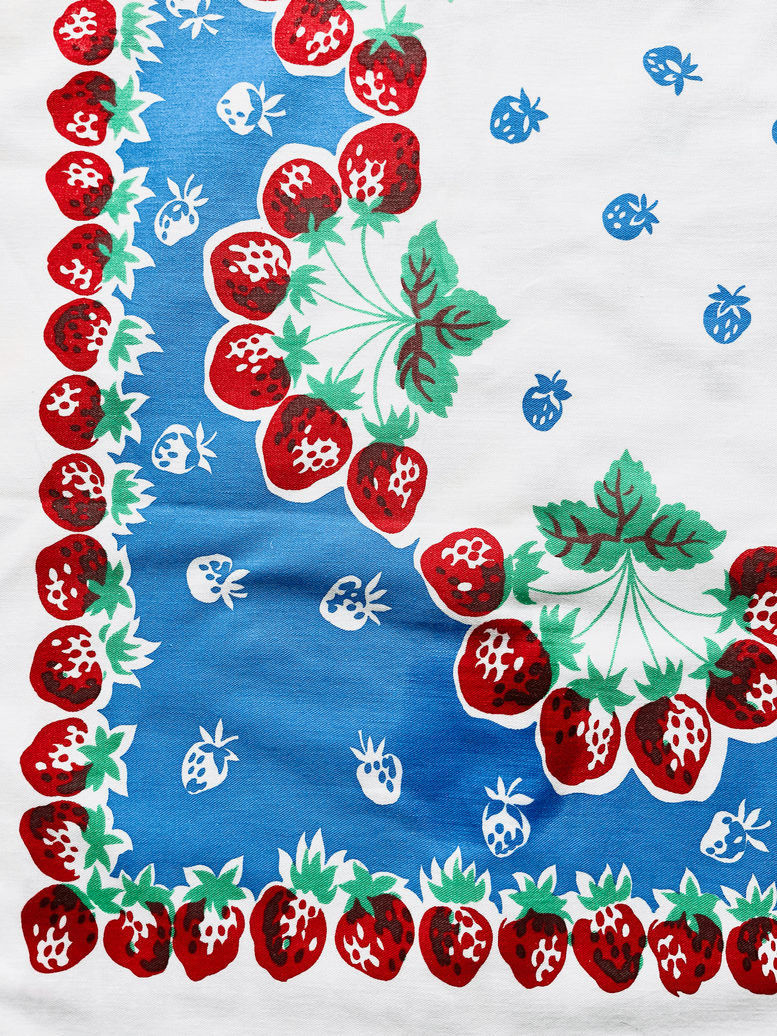 Vintage Strawberry Tablecloth – 46” x 51”