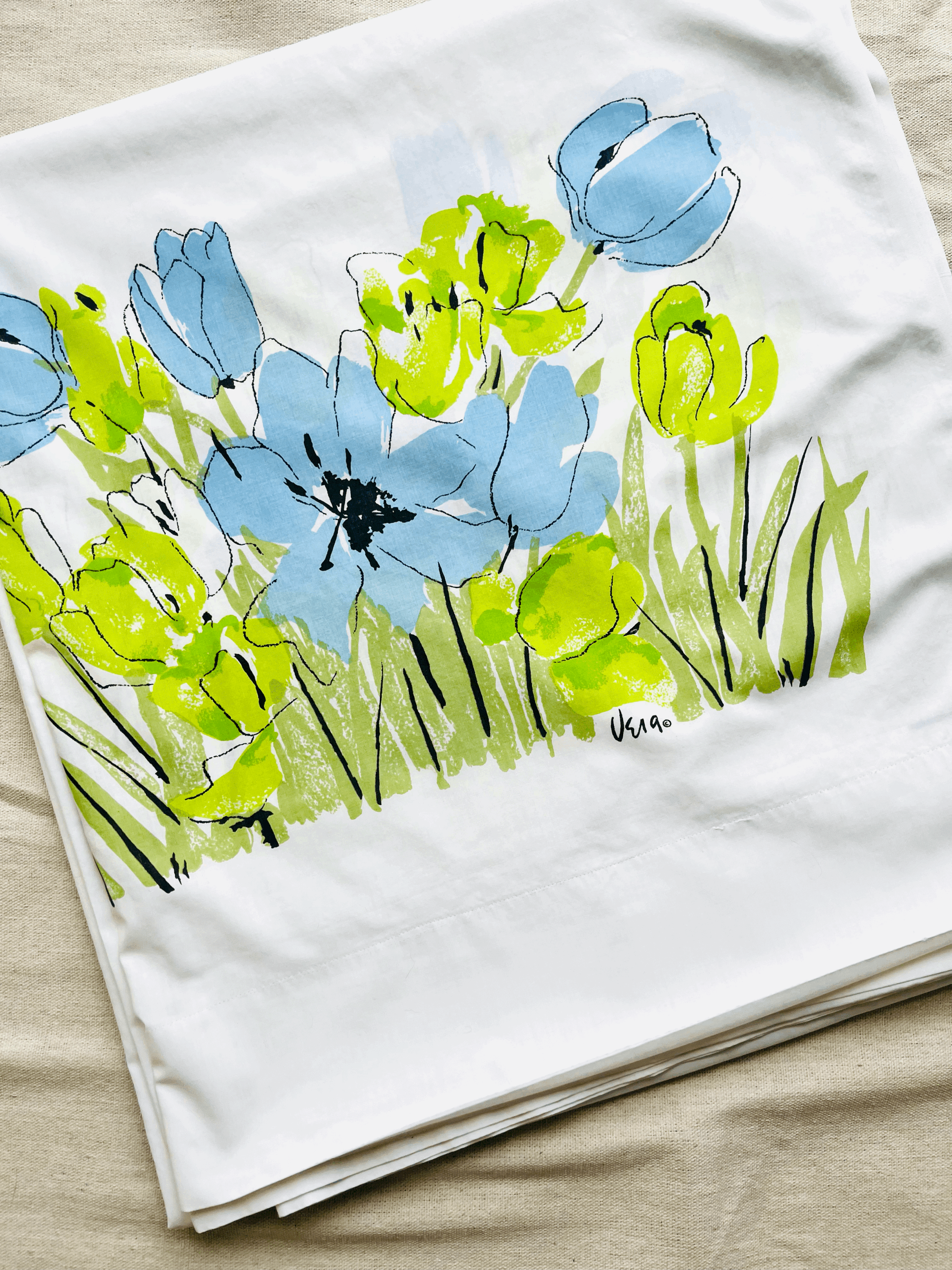 Vintage Vera Floral Flat Sheet – Full Size