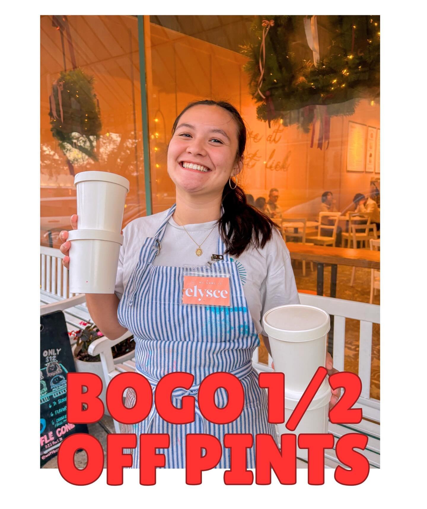 DECEMBER ONLY !!!! HALF OFF PINTS !!!

Enjoy your Waffle Cone ice cream from the warmth of your home. 🎄🎄🎄🎄

*to make sure our scoopers can keep up, if you plan on getting more than four - please order online using the link in our bio*