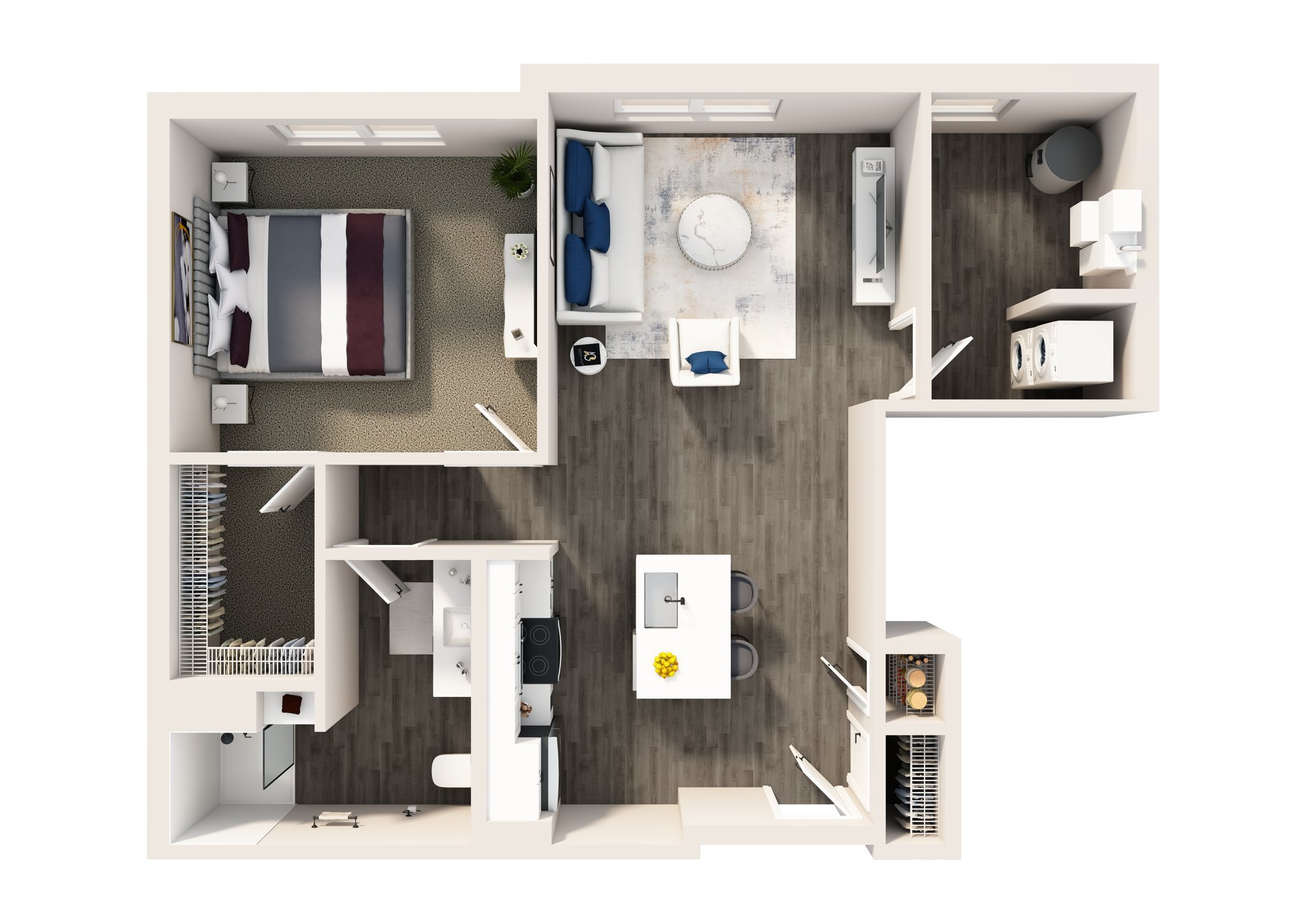 The Adams floorplan offers 1 bedroom and 1 bathroom across 855 square feet, delivering the perfect mix of comfort and functionality! Enjoy a bright, open-concept living space that flows effortlessly and is ideal for relaxing or entertaining! #TheAdam
