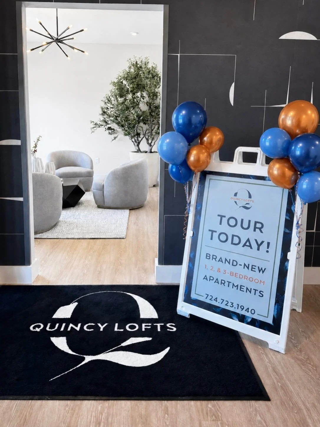 The doors are officially open at Quincy Lofts!

Stop by our new leasing office for a walk-in tour and see the spaces, amenities, and lifestyle for yourself. We&rsquo;re here Monday-Friday from 10 AM-6 PM, Saturday from 10 AM-5 PM and Sunday 12PM-5 PM