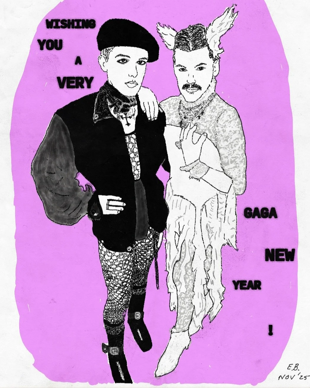 happy new year pearls! 
drawing courtesy of patrick&rsquo;s dad eric 🖤

#gaga #chewingonpearls #podcast