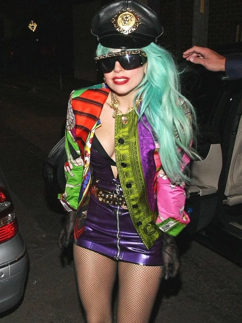 @ladygaga promoting #BornThisWay at Nevermind Nightclub in Sydney, Australia in July 2011 wearing a SS1991 Versace jacket, a House of Etiquette latex dress, and vintage Chanel, Givenchy, and Versace accessories. And a teal pony, of course! 

Video fr