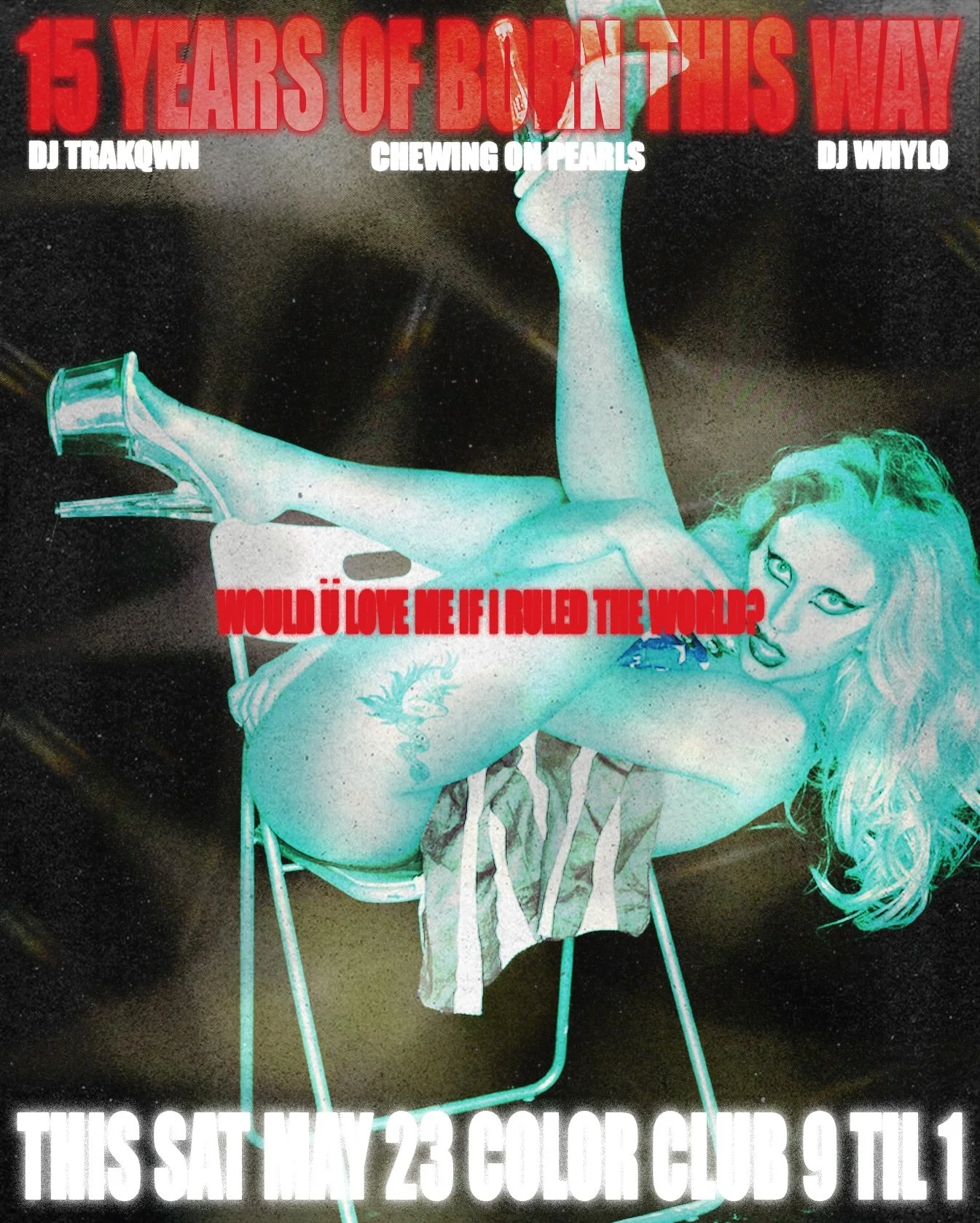 THIS SATURDAY!! Tickets available at the link in bio 
⛓️⛓️&zwj;💥🏍️⛓️&zwj;💥⛓️

Don your finest fishnet, denim, and leather and come dance with us at @co1orclub &ndash; we&rsquo;re celebrating the 15th anniversary of @ladygaga&rsquo;s BORN THIS WAY!