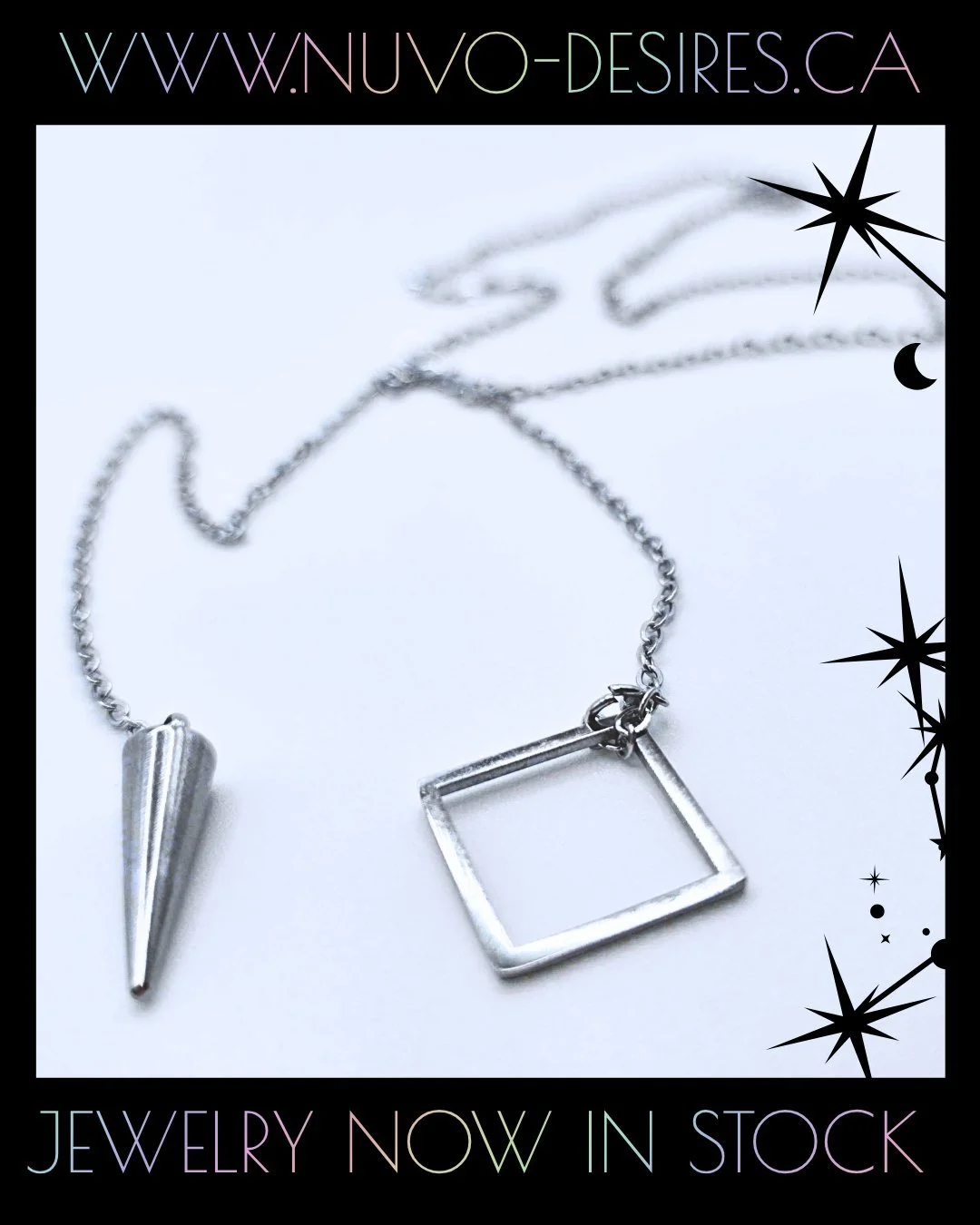 Caught your eye? It was meant to.

Available in gold or silver, this 304 stainless steel lariat necklace adjusts from loose to snug with a gentle pull on the pendant. (Perfect for those of us who avoid chokers due to sensory issues, but still want th