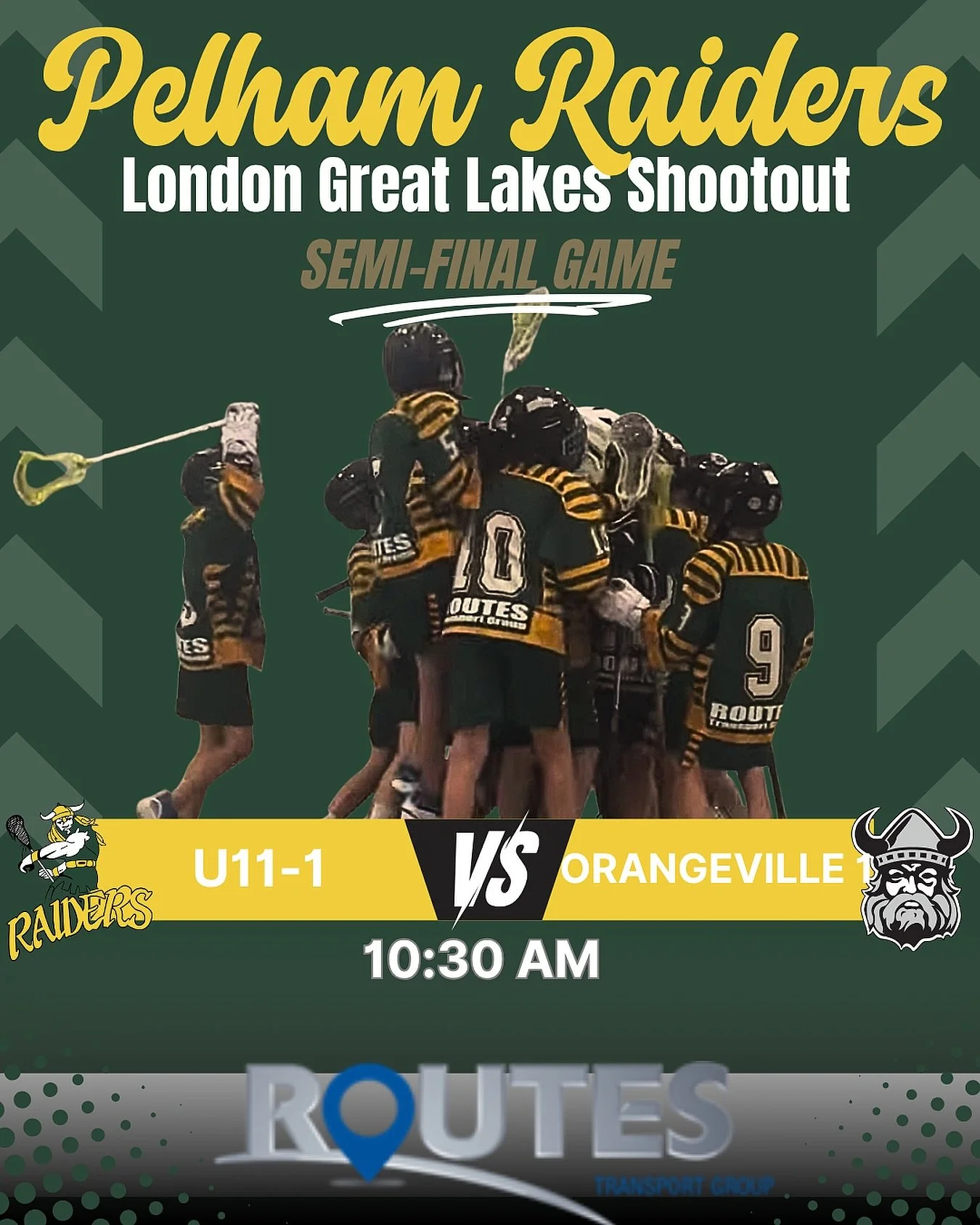 🚨 SEMI-FINAL BOUND! 🚨

The Pelham Raiders U11-1 squad is heading to the Semi-Finals at the London Great Lakes Summer Shootout! 💚💛

📍 London Great Lakes Summer Shootout 🏆 Semi-Final 🥍 Pelham Raiders U11-1 vs Orangeville 1 📅 Sunday, June 7 ⏰ 10