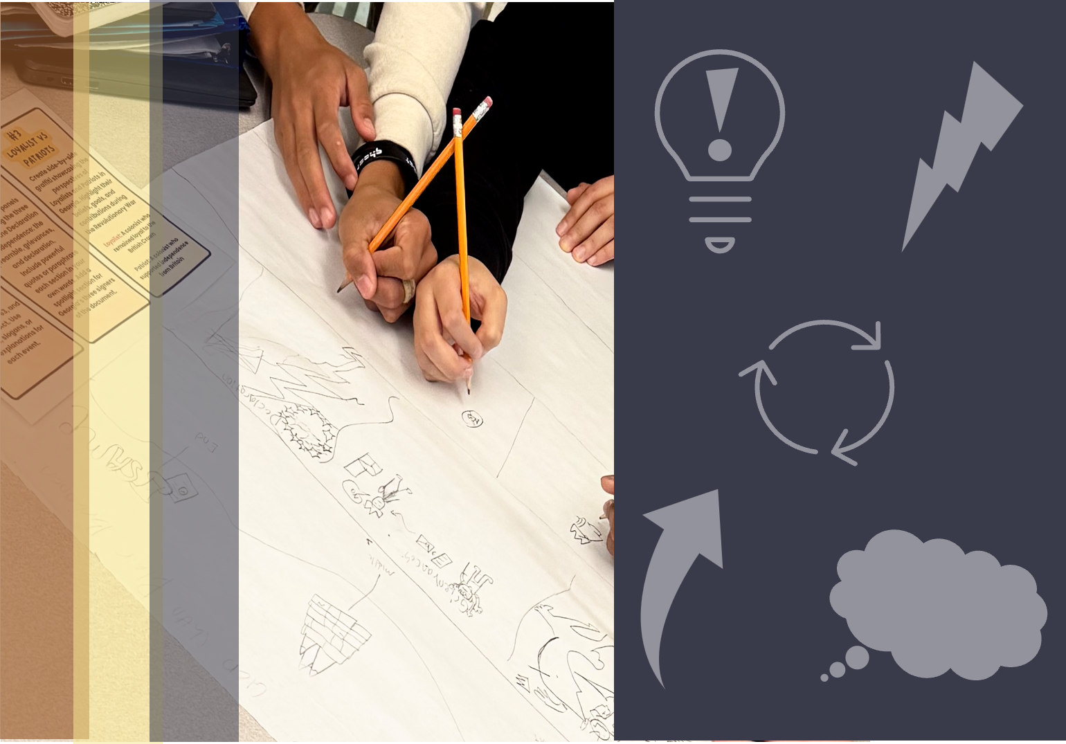 Students working on creative projects.