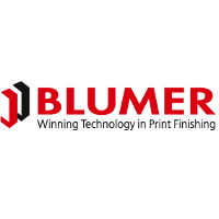 Blumer logo with red and black text and icon
