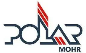Logo of Polar Mohr with stylized text and red diagonal lines