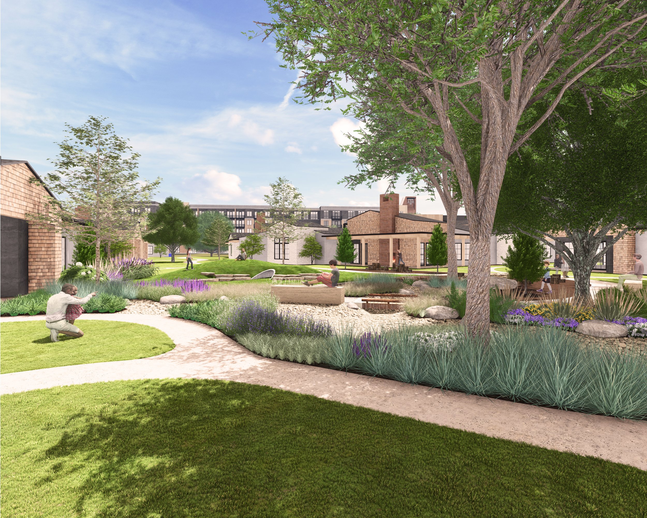 Villa Backyards Open Onto Community Greenbelt