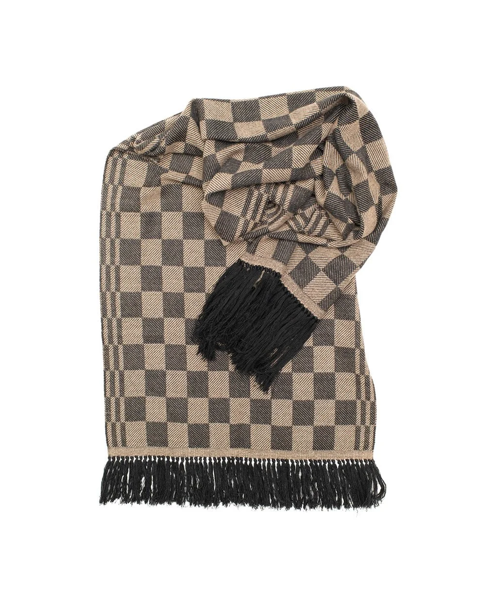 Black Silk Cashmere Square