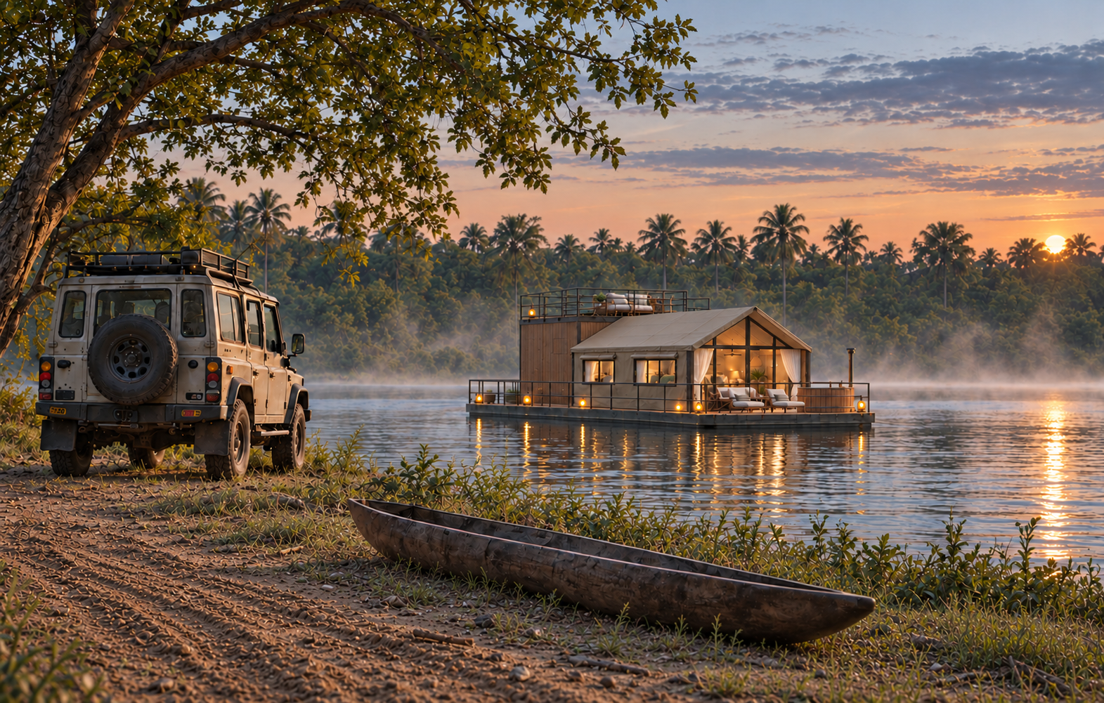 Zambezi Sol private houseboat on the river