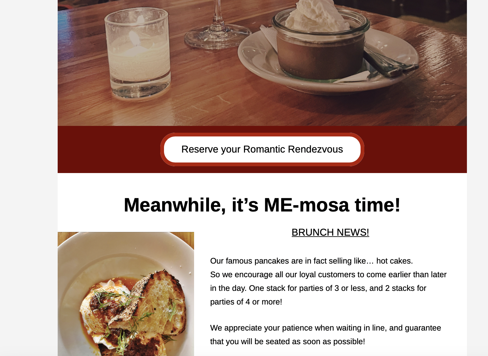 A wooden table with a glass of water, a candle, and a cup of whipped cream-topped dessert with a spoon on a plate.