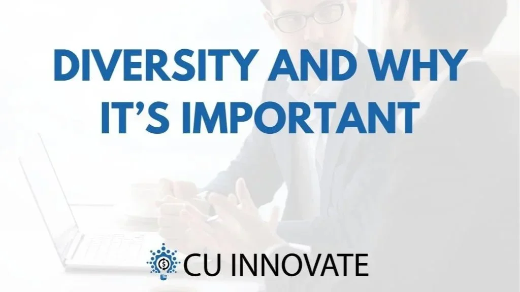 Text on a presentation slide reads "Diversity and Why It's Important" with the logo of CU Innovate at the bottom.