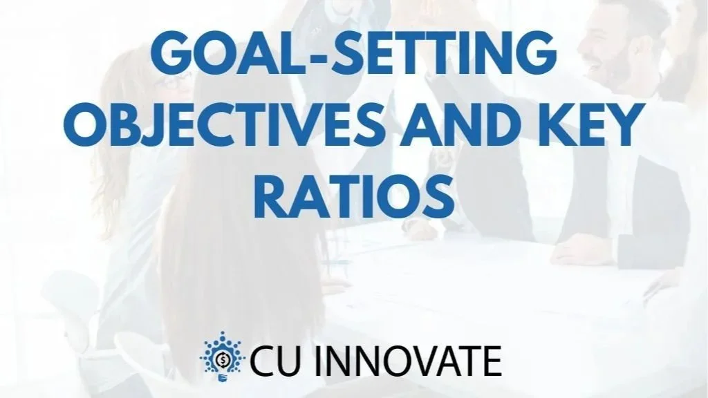 Title slide with the text ‘Goal-Setting Objectives and Key Ratios’ and the logo ‘CU InnoVate’ at the bottom, with a faint background of people in a business meeting.