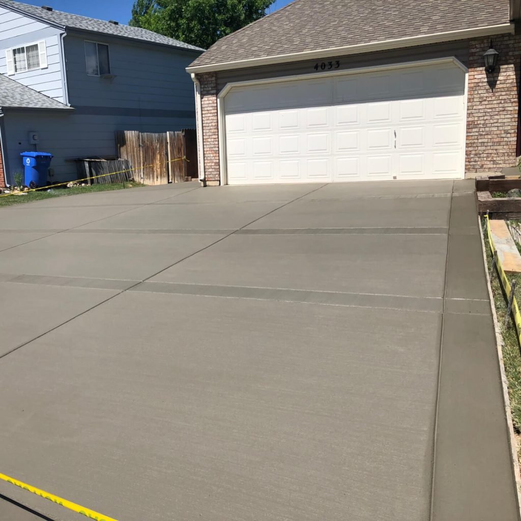 Freshly Poured Concrete Driveway