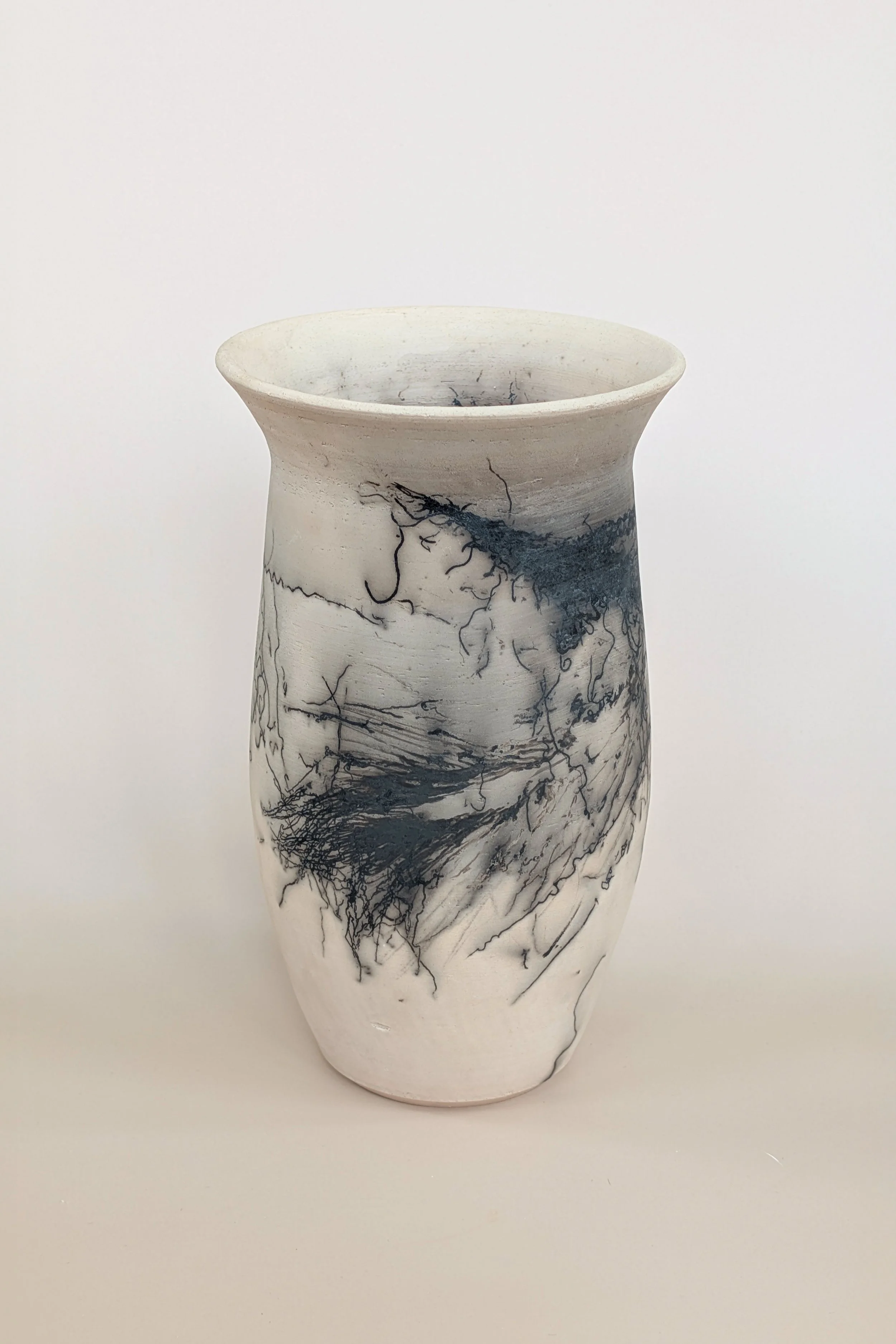 Horsehair & feather vase. 2025.