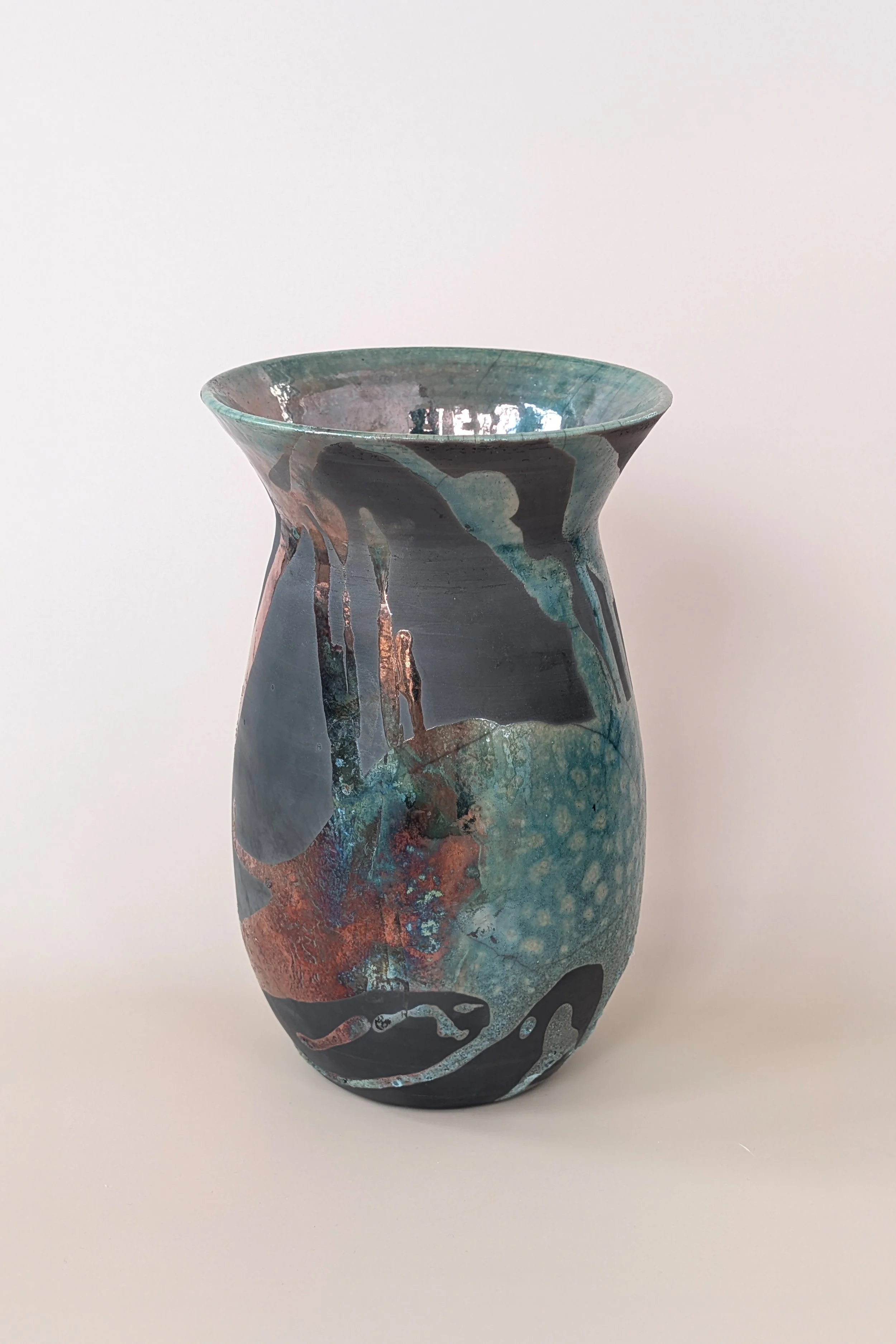 Copper raku vase 2. 2025