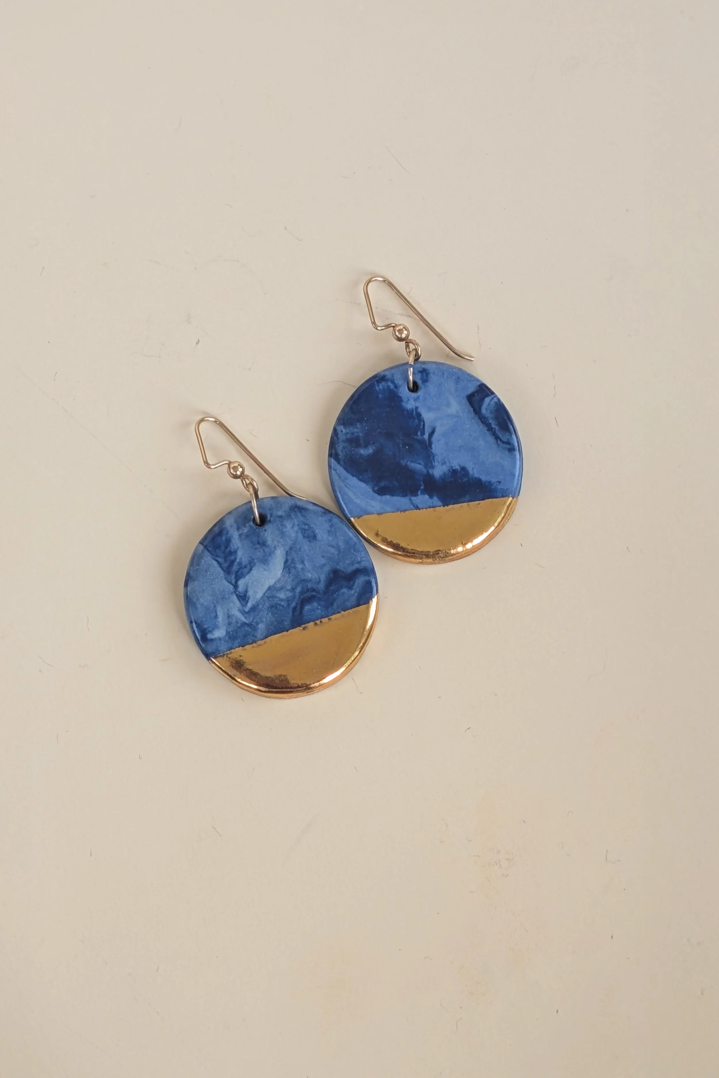  Blue porcelain earrings. 2024.